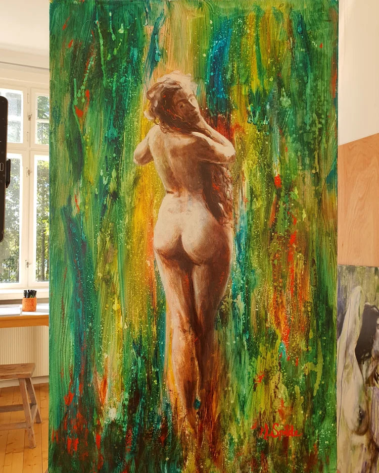 Come With Me - Tidløs Aktkunst Basert på Motiv fra 1915. 60x100 cm