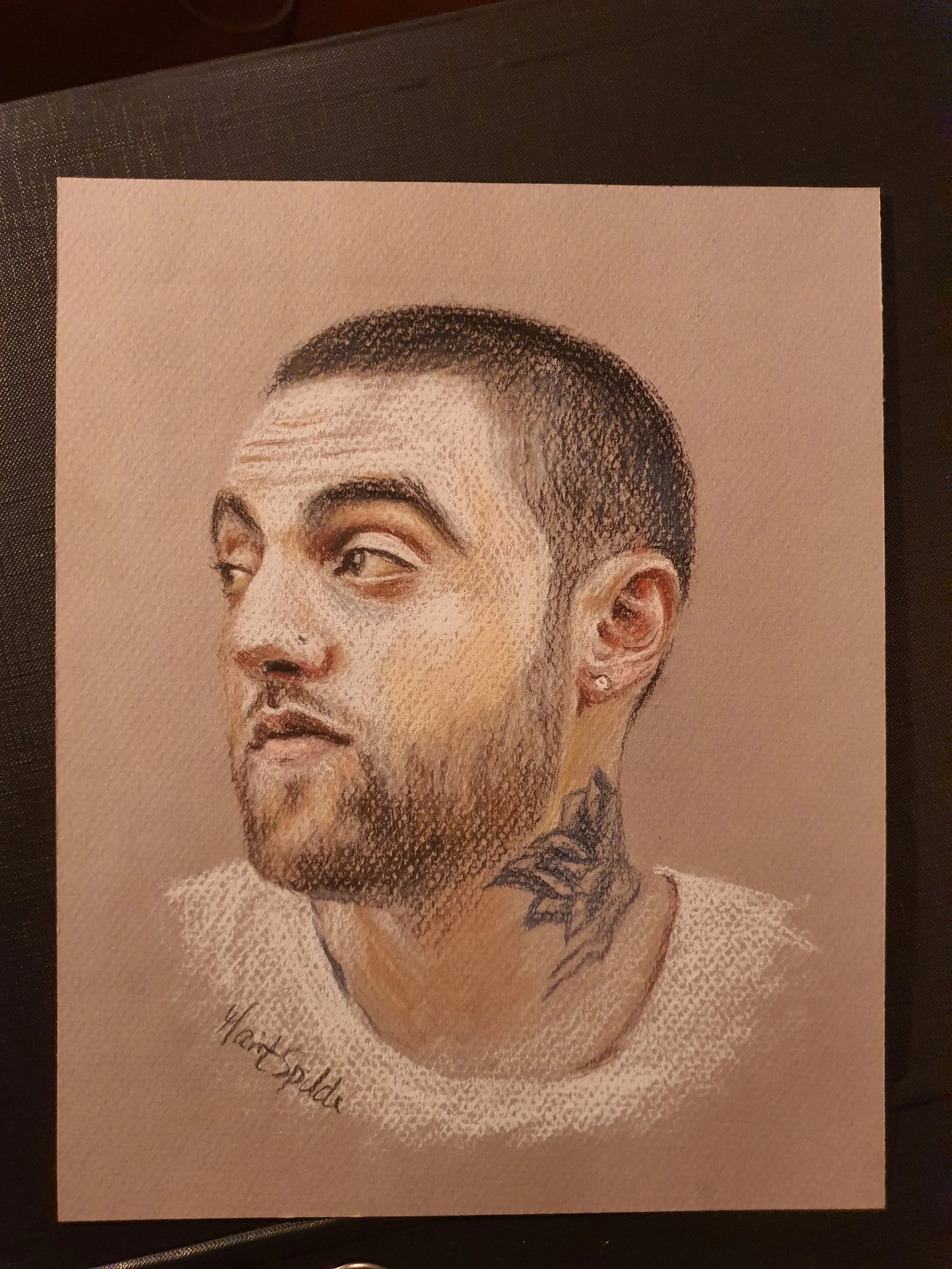 Mac Miller pastel drawing