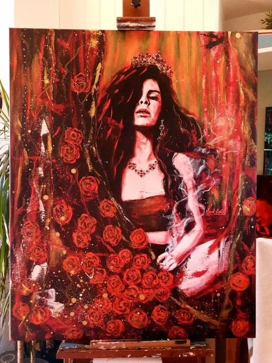 The Rose. Hand embellished canvas print, 80x100 cm.