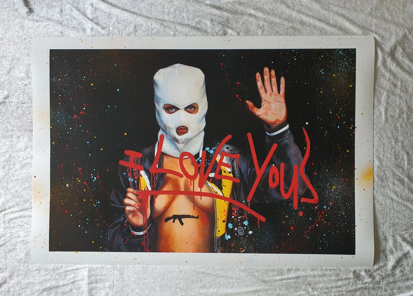 I Love You, hand embellished giclee print, 66x100 cm. 
