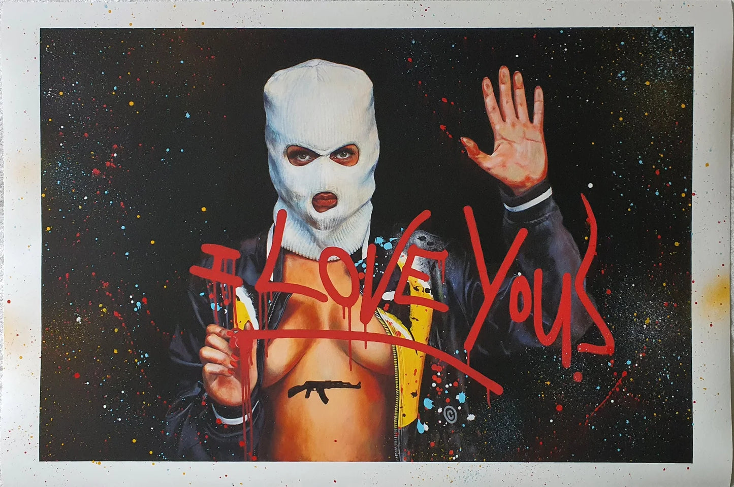 I Love You, hand embellished giclee print, 66x100 cm. 
