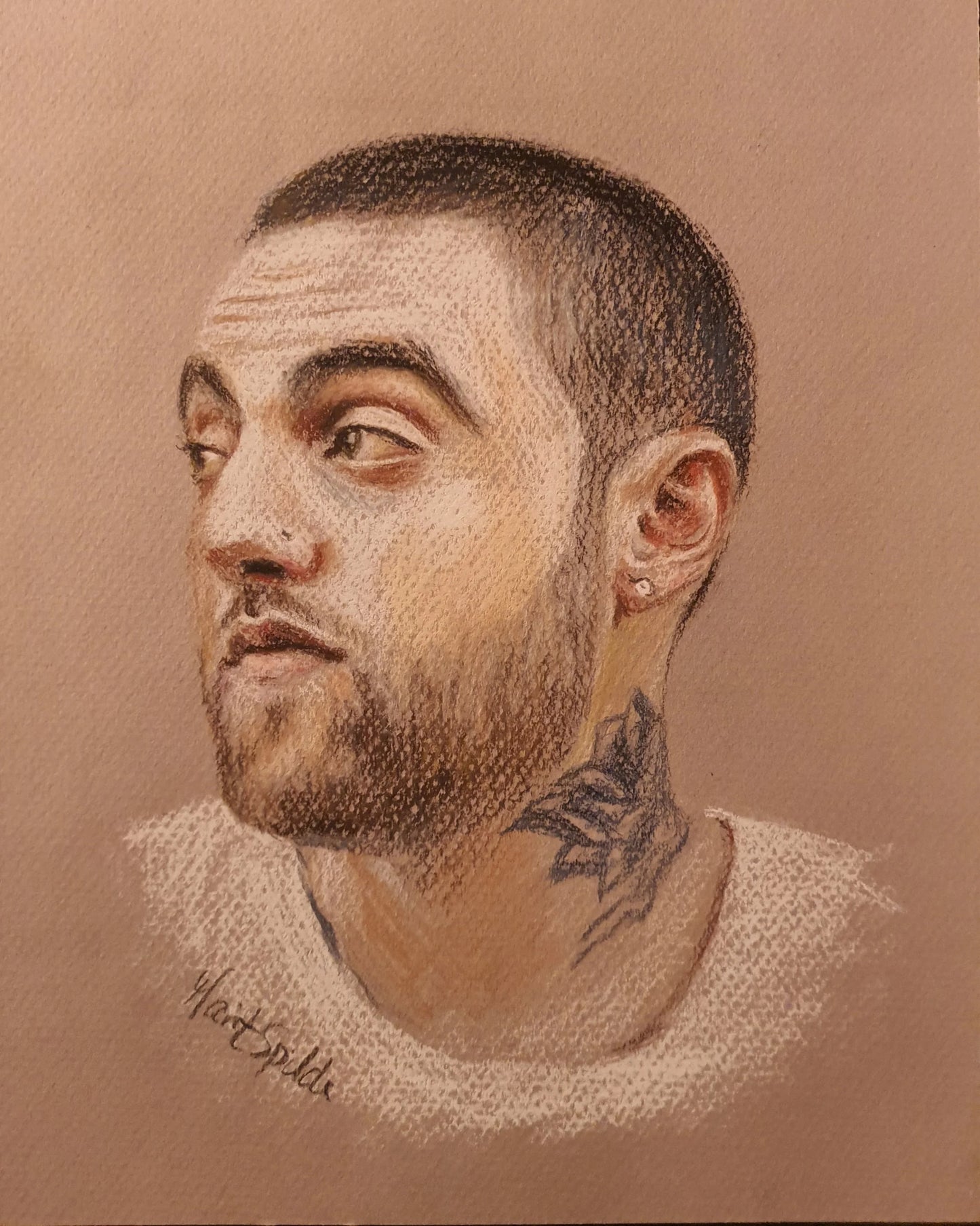 Mac Miller pastel drawing 