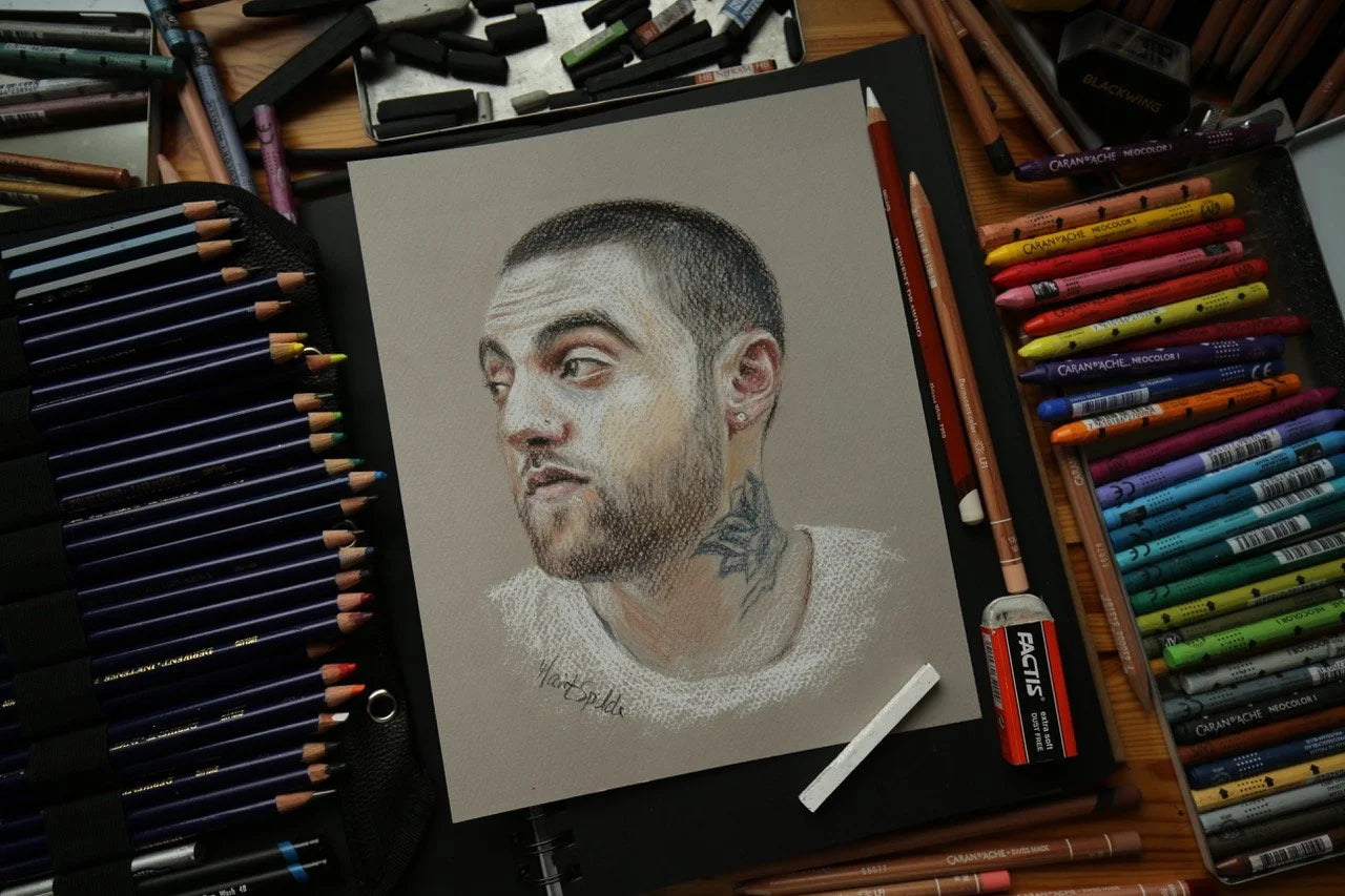 Mac Miller pastel drawing 