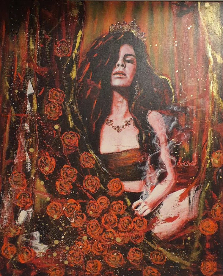 The Rose. Hand embellished canvas print, 80x100 cm.